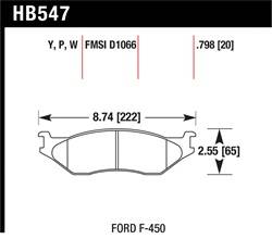 Hawk Performance - Disc Brake Pad - Hawk Performance HB547Y.798 UPC: 840653061054 - Image 1