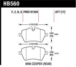 Hawk Performance - Disc Brake Pad - Hawk Performance HB560Z.677 UPC: 840653052359 - Image 1