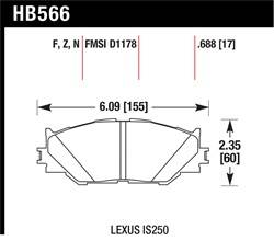 Hawk Performance - Disc Brake Pad - Hawk Performance HB566F.688 UPC: 840653015057 - Image 1