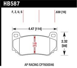 Hawk Performance - Disc Brake Pad - Hawk Performance HB587F.630 UPC: 840653063287 - Image 1