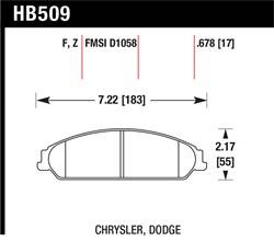Hawk Performance - Disc Brake Pad - Hawk Performance HB509F.678 UPC: 840653014555 - Image 1