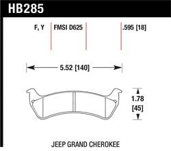 Hawk Performance - Disc Brake Pad - Hawk Performance HB285F.595 UPC: 840653012087 - Image 1