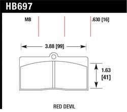 Hawk Performance - Disc Brake Pad - Hawk Performance HB697MB.630 UPC: - Image 1