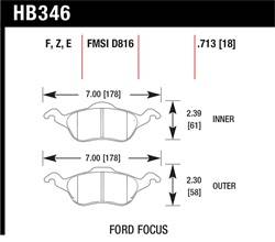 Hawk Performance - Disc Brake Pad - Hawk Performance HB346F.713 UPC: 840653012780 - Image 1