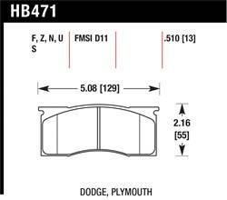 Hawk Performance - Disc Brake Pad - Hawk Performance HB471F.510 UPC: 840653014210 - Image 1