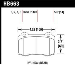 Hawk Performance - Disc Brake Pad - Hawk Performance HB663G.557 UPC: 840653077765 - Image 1