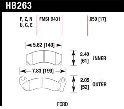 Hawk Performance - Disc Brake Pad - Hawk Performance HB263F.650 UPC: 840653011813 - Image 1