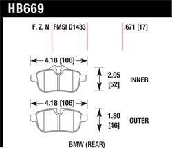 Hawk Performance - Disc Brake Pad - Hawk Performance HB669N.671 UPC: 840653063102 - Image 1