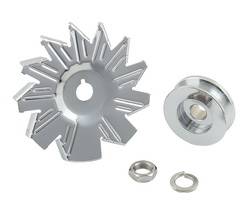Mr. Gasket - Chrome Plated Alternator Fan And Pulley Kit - Mr. Gasket 6808 UPC: 084041068083 - Image 1
