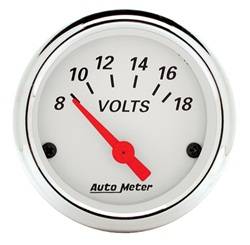 Auto Meter - Arctic White Voltmeter Gauge - Auto Meter 1391 UPC: 046074013911 - Image 1
