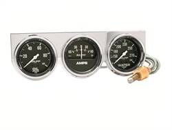 Auto Meter - Autogage Black Oil/Amp/Water Chrome Console - Auto Meter 2395 UPC: 046074023958 - Image 1