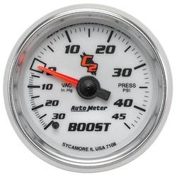 Auto Meter - C2 Mechanical Boost/Vacuum Gauge - Auto Meter 7108 UPC: 046074071089 - Image 1