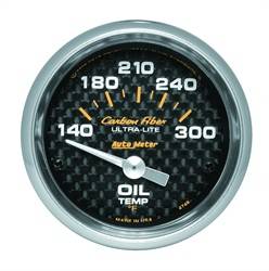 Auto Meter - Carbon Fiber Electric Oil Temperature Gauge - Auto Meter 4748 UPC: 046074047480 - Image 1