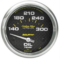 Auto Meter - Carbon Fiber Electric Oil Temperature Gauge - Auto Meter 4848 UPC: 046074048487 - Image 1