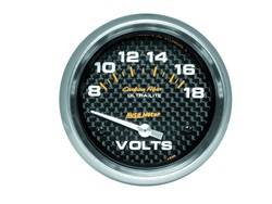 Auto Meter - Carbon Fiber Electric Voltmeter Gauge - Auto Meter 4891 UPC: 046074048913 - Image 1