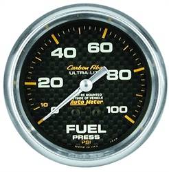 Auto Meter - Carbon Fiber Mechanical Fuel Pressure Gauge - Auto Meter 4812 UPC: 046074048128 - Image 1