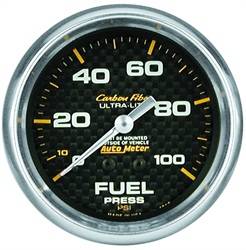 Auto Meter - Carbon Fiber Mechanical Fuel Pressure Gauge - Auto Meter 4811 UPC: 046074048111 - Image 1