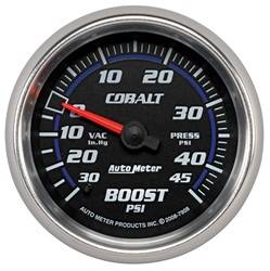 Auto Meter - Cobalt Mechanical Boost/Vacuum Gauge - Auto Meter 7908 UPC: 046074079085 - Image 1