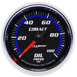 Auto Meter - Cobalt Mechanical Oil Pressure Gauge - Auto Meter 6121 UPC: 046074061219 - Image 1