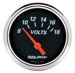 Auto Meter - Designer Black Voltmeter Gauge - Auto Meter 1483 UPC: 046074014833 - Image 1