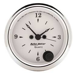 Auto Meter - Old Tyme White Clock - Auto Meter 1686 UPC: 046074016868 - Image 1