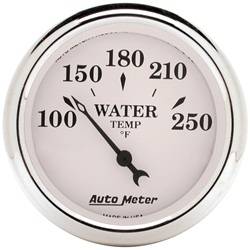 Auto Meter - Old Tyme White Electric Water Temperature Gauge - Auto Meter 1638 UPC: 046074016387 - Image 1