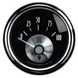 Auto Meter - Prestige Series Black Diamond Mechanical Oil Pressure Gauge - Auto Meter 2028 UPC: 046074020285 - Image 1
