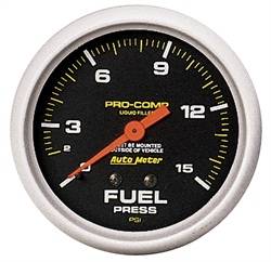 Auto Meter - Pro-Comp Liquid-Filled Mechanical Fuel Pressure Gauge - Auto Meter 5411 UPC: 046074054112 - Image 1