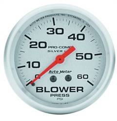Auto Meter - Silver LFGs Blower Pressure Gauge - Auto Meter 4602 UPC: 046074046025 - Image 1