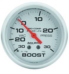 Auto Meter - Silver LFGs Boost/Vacuum Gauge - Auto Meter 4603 UPC: 046074046032 - Image 1