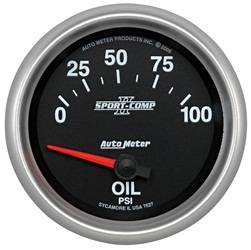 Auto Meter - Sport-Comp II Electric Oil Pressure Gauge - Auto Meter 7627 UPC: 046074076275 - Image 1