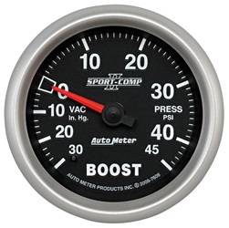 Auto Meter - Sport-Comp II Mechanical Boost/Vacuum Gauge - Auto Meter 7608 UPC: 046074076084 - Image 1