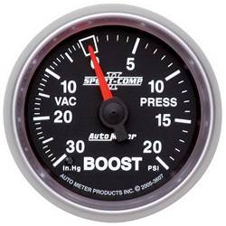 Auto Meter - Sport-Comp II Mechanical Boost/Vacuum Gauge - Auto Meter 3607 UPC: 046074036071 - Image 1