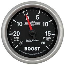 Auto Meter - Sport-Comp II Mechanical Boost/Vacuum Gauge - Auto Meter 7601 UPC: 046074076015 - Image 1