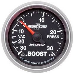 Auto Meter - Sport-Comp II Mechanical Boost/Vacuum Gauge - Auto Meter 3603 UPC: 046074036033 - Image 1
