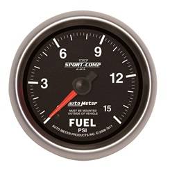 Auto Meter - Sport-Comp II Mechanical Fuel Pressure Gauge - Auto Meter 7611 UPC: 046074076114 - Image 1