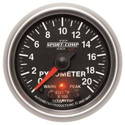 Auto Meter - Sport-Comp PC Pyrometer Gauge - Auto Meter 3647 UPC: 046074036477 - Image 1