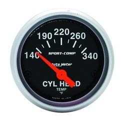 Auto Meter - Sport-Comp Electric Cylinder Head Temperature Gauge - Auto Meter 3336 UPC: 046074033360 - Image 1