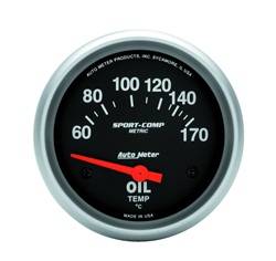 Auto Meter - Sport-Comp Electric Metric Oil Temperature Gauge - Auto Meter 3543-M UPC: 046074130021 - Image 1