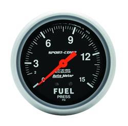 Auto Meter - Sport-Comp Mechanical Fuel Pressure Gauge - Auto Meter 3413 UPC: 046074034138 - Image 1