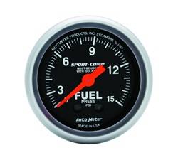 Auto Meter - Sport-Comp Mechanical Fuel Pressure Gauge - Auto Meter 3313 UPC: 046074033131 - Image 1