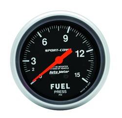 Auto Meter - Sport-Comp Mechanical Fuel Pressure Gauge - Auto Meter 3411 UPC: 046074034114 - Image 1