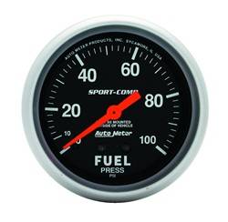 Auto Meter - Sport-Comp Mechanical Fuel Pressure Gauge - Auto Meter 3412 UPC: 046074034121 - Image 1