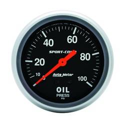 Auto Meter - Sport-Comp Mechanical Oil Pressure Gauge - Auto Meter 3421 UPC: 046074034213 - Image 1