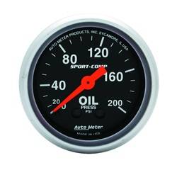 Auto Meter - Sport-Comp Mechanical Oil Pressure Gauge - Auto Meter 3322 UPC: 046074033223 - Image 1