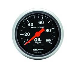 Auto Meter - Sport-Comp Mechanical Oil Pressure Gauge - Auto Meter 3321 UPC: 046074033216 - Image 1