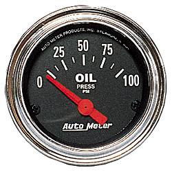 Auto Meter - Traditional Chrome Electric Oil Pressure Gauge - Auto Meter 2522 UPC: 046074025228 - Image 1