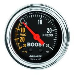 Auto Meter - Traditional Chrome Mechanical Boost/Vacuum Gauge - Auto Meter 2403 UPC: 046074024030 - Image 1