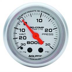 Auto Meter - Ultra-Lite Mechanical Boost/Vacuum Gauge - Auto Meter 4403 UPC: 046074044038 - Image 1