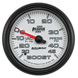 Auto Meter - Phantom II Mechanical Boost/Vacuum Gauge - Auto Meter 7808 UPC: 046074078088 - Image 1
